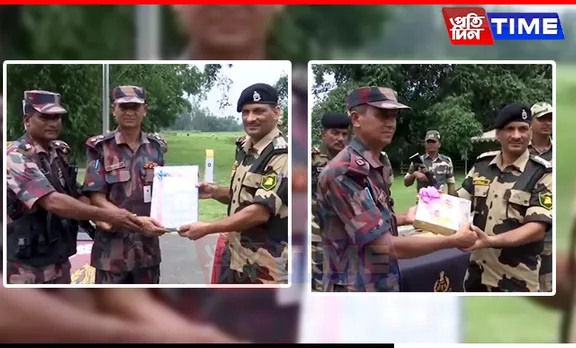 Indian, Bangladeshi Border Forces Exchange Sweets on I-Day